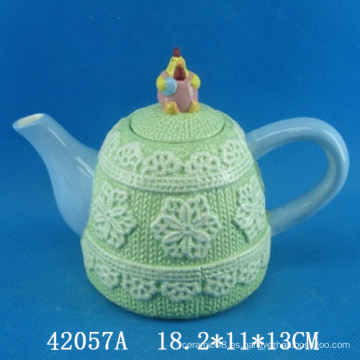 Decoración de Pascua de té de cerámica en forma de pote